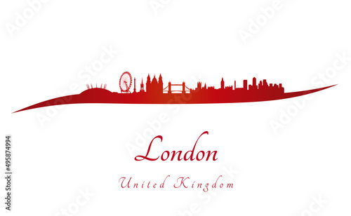 London skyline in red