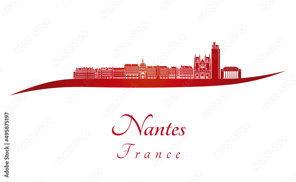Nantes skyline in red Nantes skyline in red
