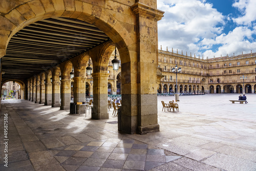 Plaza Mayor of Salamanca on a sunny day to enjoy its architecture. photo