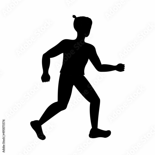 Silhouette of a Running Man. vector illustration © plaksik13
