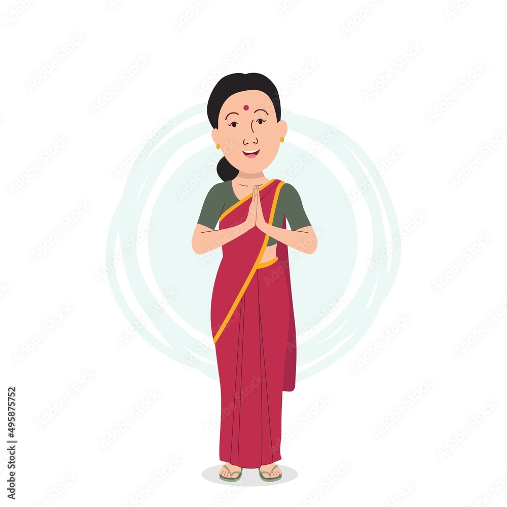Indian woman greets hands | Greets hands woman Indian woman greets hands | Greets hands woman