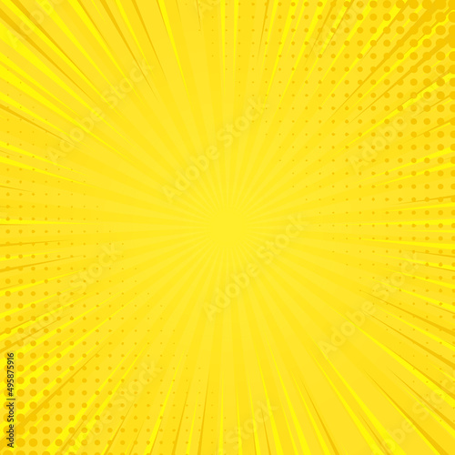 retro comic yellow background with halftone effect, vector illustration
