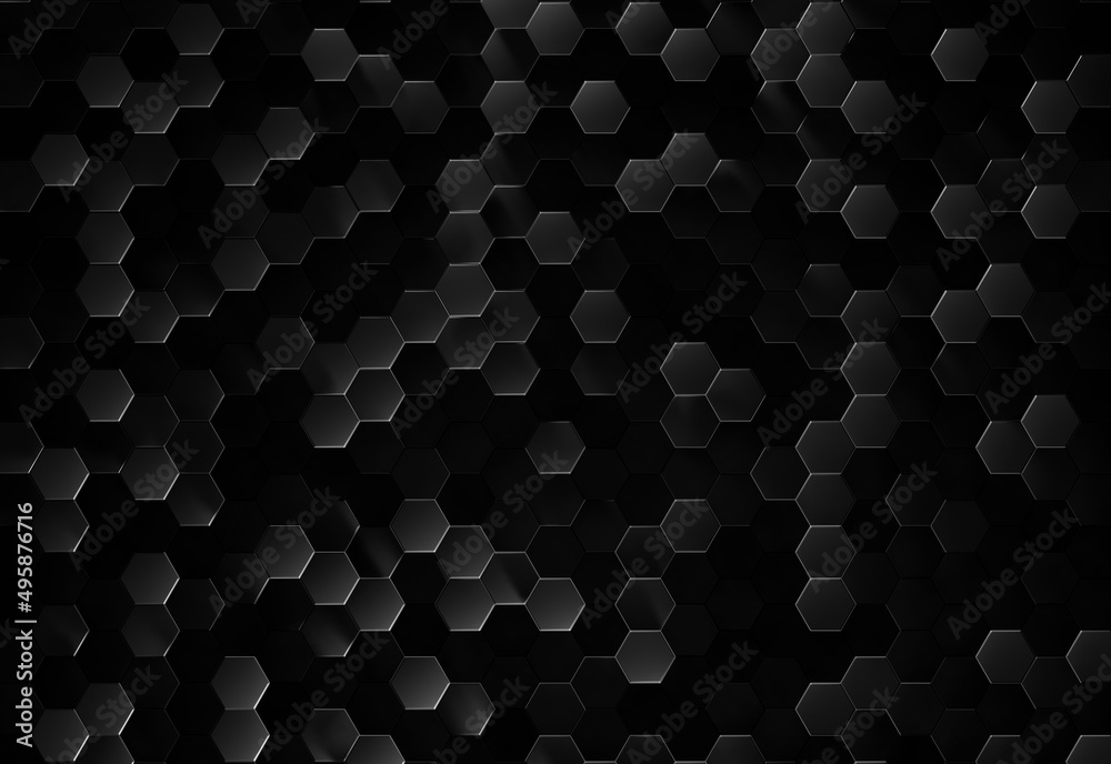 black hexagon pattern background 