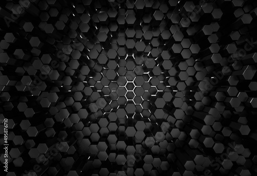 black hexagon pattern background 