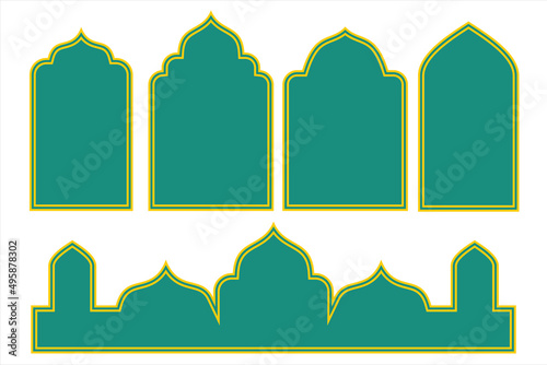 Mosque building. Happy Ramadhan. Ramadhan background. Islamic Festival. Beautiful mosque building vector illustration 