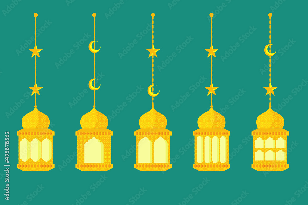 Set of lantern. Islamic holiday. Ramadhan Kareem Set of lantern. Islamic holiday. Ramadhan Kareem