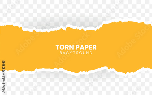 Ripped yellow paper on black background, space for copy