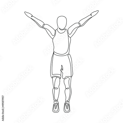 Standing Arm circles exercise,  Rotation arms, Sport exersice, workout fitness, Man doing exercise with Arm Circles posture Vector line art Illustration
