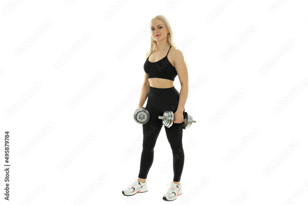 Attractive sporty woman isolated on white background Attractive sporty woman isolated on white background