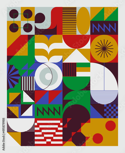 Scandi Art Made With Scandinavian Inspired Graphics Using Abstract Vector Geometric Shapes