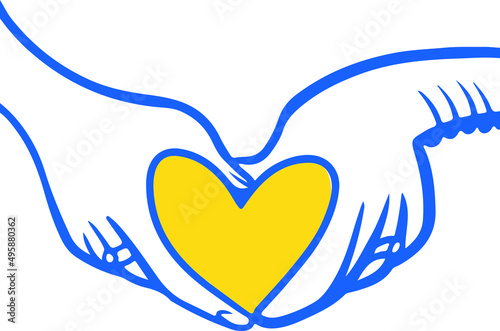 Pray for peace Ukraine Vector flat illustration on white background concept of Praying, mourning, humanity. No war.