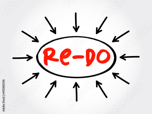Re-Do - do something again or differently, text concept with arrows