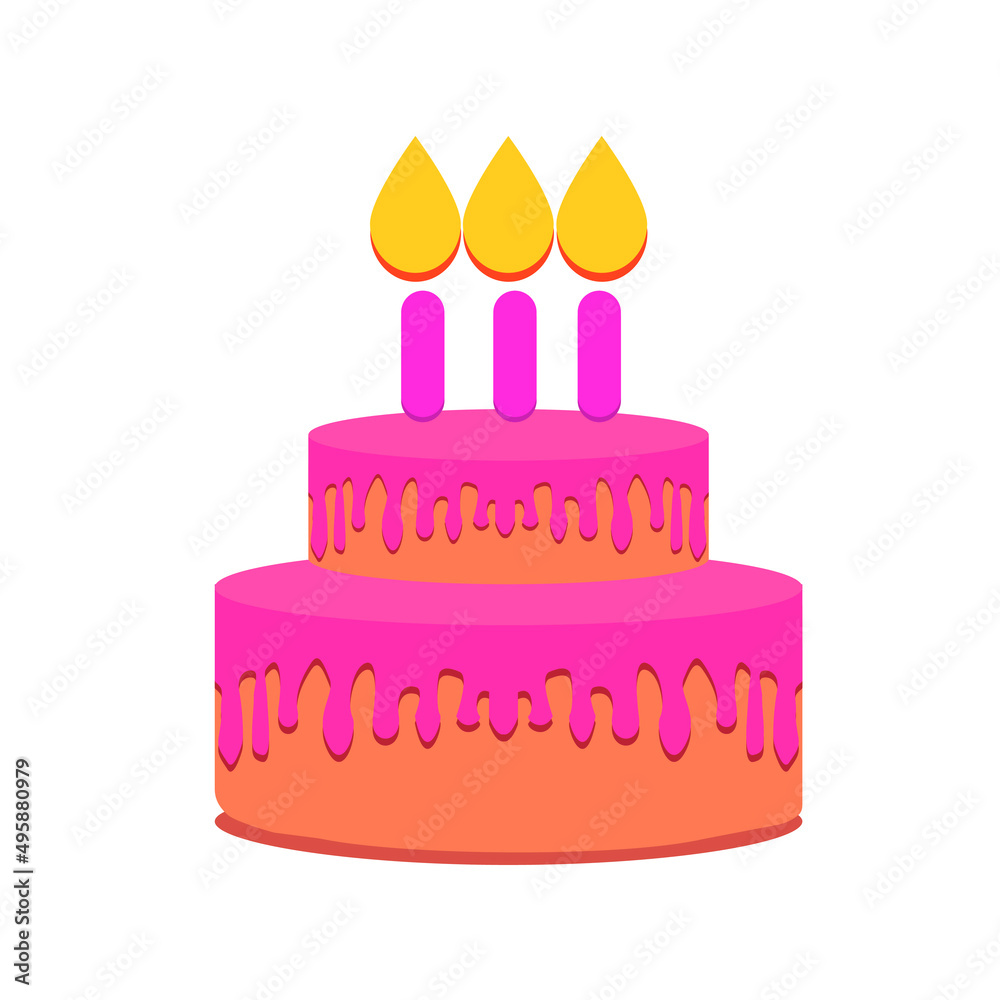 birthday cake icon. Birthday cake flat icon, happy birthday. illustration. birthday cake icon. Birthday cake flat icon, happy birthday. illustration.