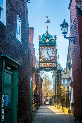 Fototapeta Naklejka Na Ścianę i Meble -  Eastgate Clock in Chester, UK.