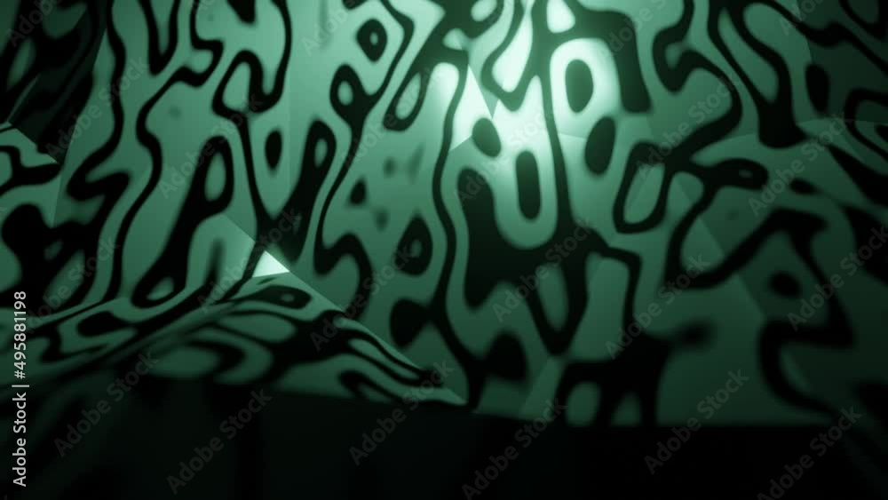 Abstract green and black seamless loopable background animation.