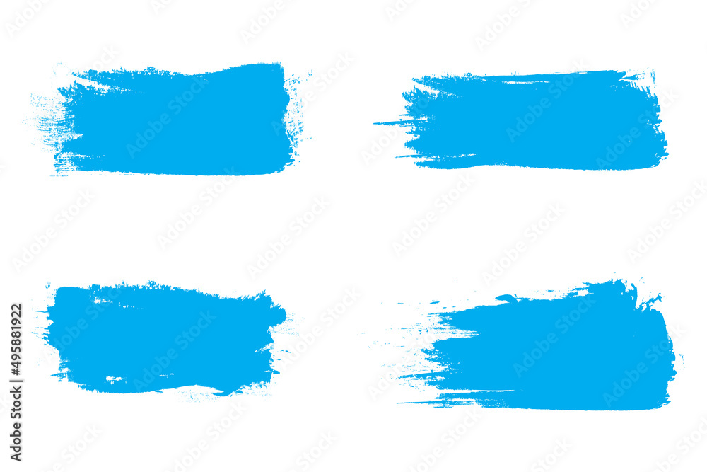 Blue brush stroke set isolated on background. Collection of trendy brush stroke vector for blue ink paint, grunge backdrop, dirt banner, watercolor design and dirty texture. Brush stroke vector