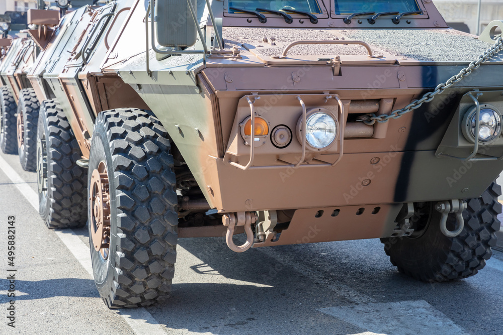 Obraz premium M1117 Guardian Armored Security Vehicle ASV, Military parade. War weapon, close up.
