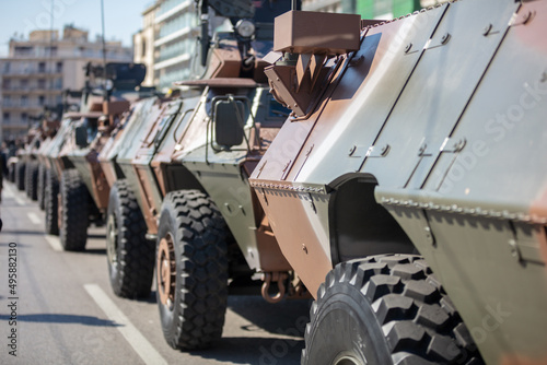 Fototapeta Naklejka Na Ścianę i Meble -  M1117 Guardian Armored Security Vehicle ASV, Military parade. War weapon, close up.