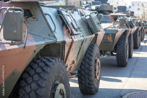 M1117 Guardian Armored Security Vehicle ASV, Military parade. War weapon, close up.