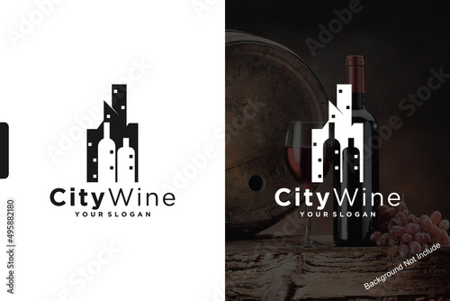 wine city logo, wine logo, logo inspiration.