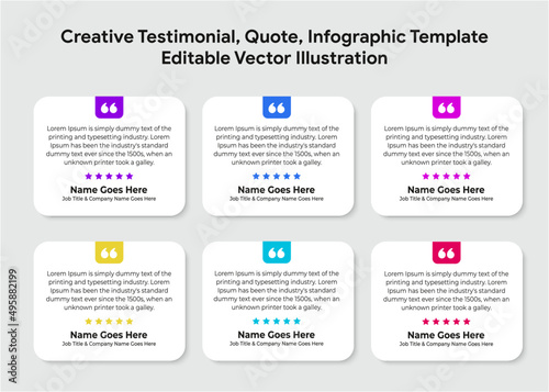 Creative Testimonial, Quote , Infographic, Banner Template Editable Vector Illustration
