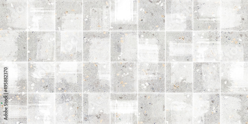 white brush effect with terrazzo texture tiles