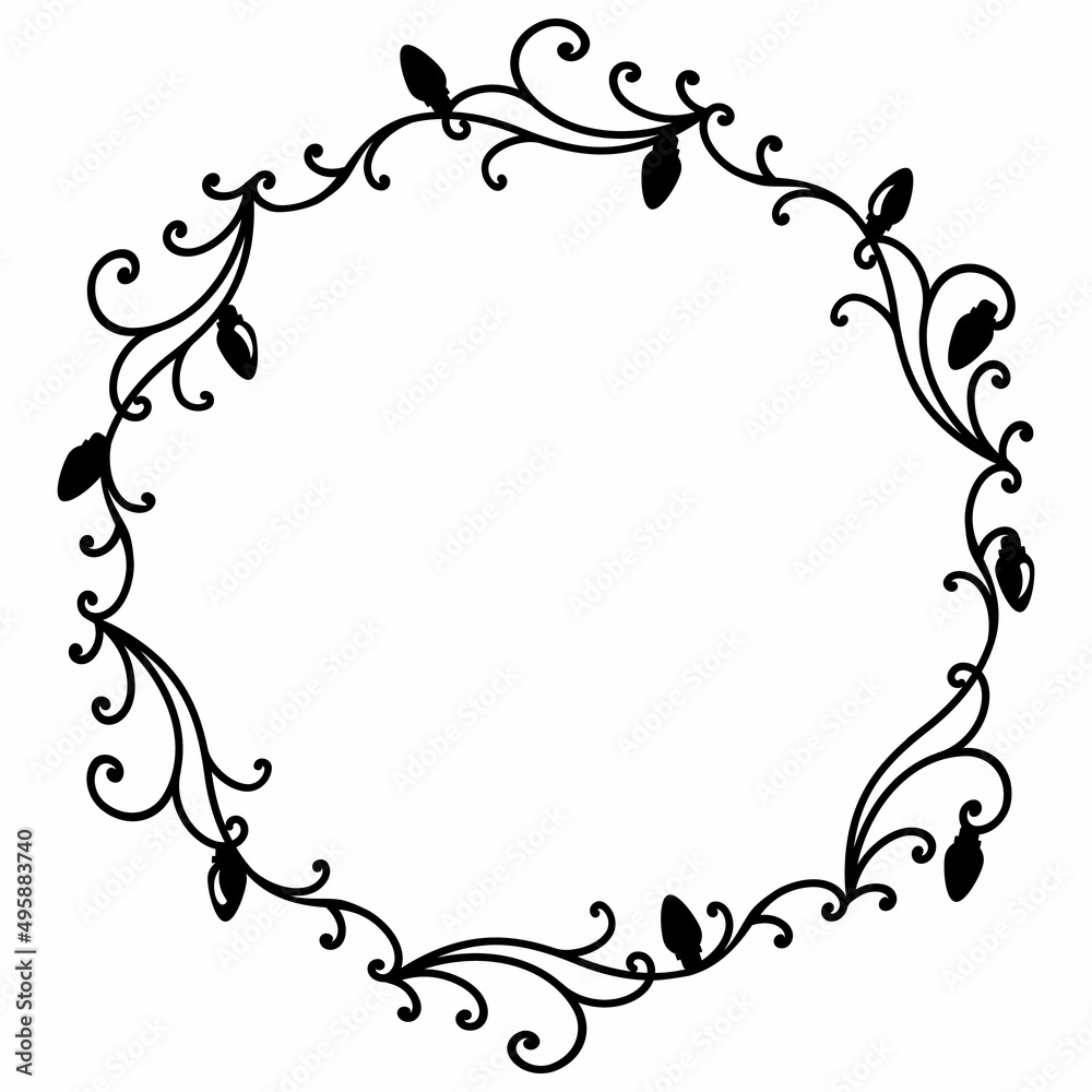 Wreath with light. Wreath for Christmas. Floral frame with lights vector illustrations. Wreath with light. Wreath for Christmas. Floral frame with lights vector illustrations.