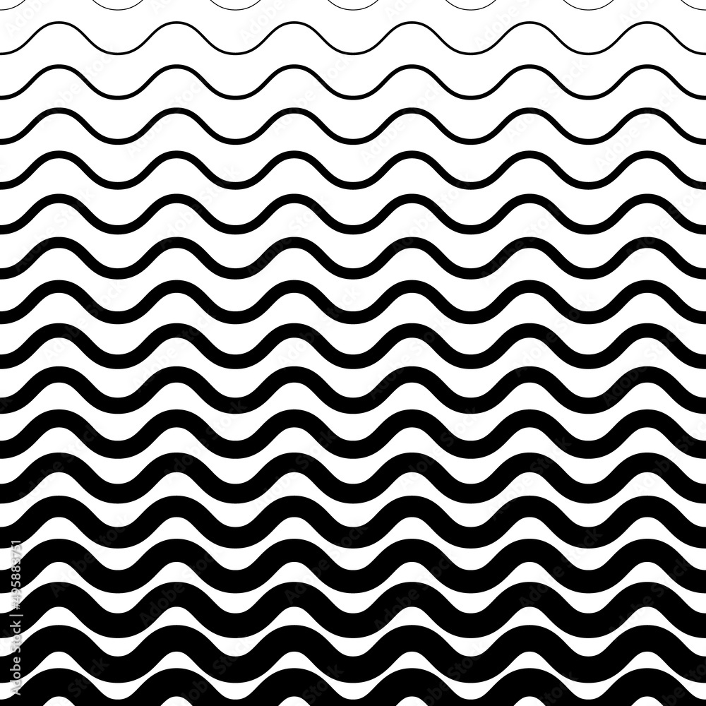 Horizontal curved pattern. Fades waves. Black gradient on white background. Halftone gradation line texture. Fading patern. Faded backdrop for design prints. From thin wavy thick. Vector illustration Horizontal curved pattern. Fades waves. Black gradient on white background. Halftone gradation line texture. Fading patern. Faded backdrop for design prints. From thin wavy thick. Vector illustration