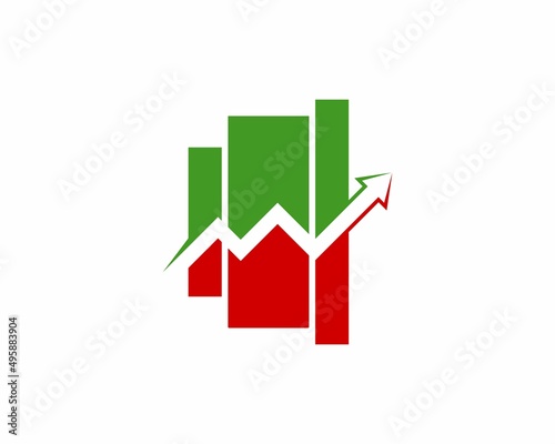 Arrow growth up inside the chart logo