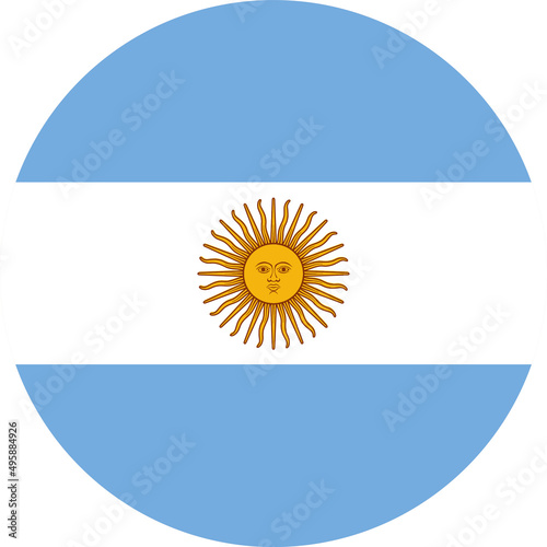 Argentina flag in circle shape isolated  on png or transparent  background,Symbol of Argentina , template for banner,card,advertising, magazine, and business matching country poster, vector