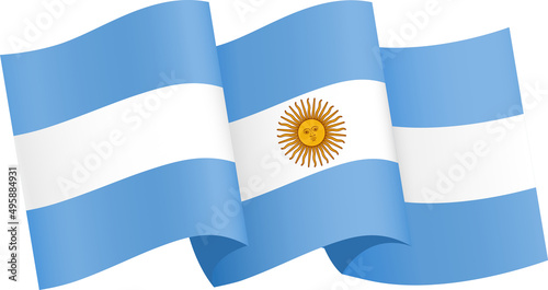 Argentina flag wave  isolated  on png or transparent background,Symbol Argentina,template for banner,card,advertising ,promote,and business matching country poster, vector illustration