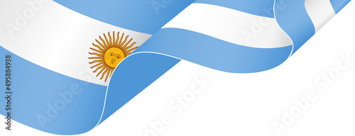 Argentina flag wave  isolated  on png or transparent background,Symbol Argentina,template for banner,card,advertising ,promote,and business matching country poster, vector illustration photo