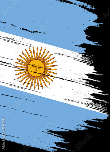 Argentina flag with brush paint textured isolated  on png or transparent background,Symbol of Argentina,template for banner,promote, design, and business matching country poster, vector