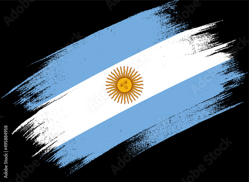 Argentina flag with brush paint textured isolated  on png or transparent background,Symbol of Argentina,template for banner,promote, design, and business matching country poster, vector