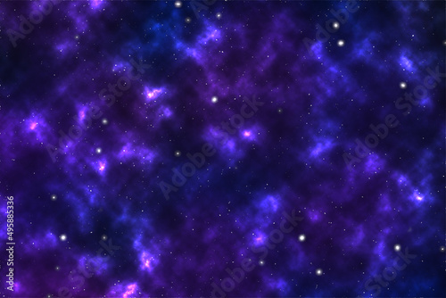 Space background with realistic nebula and shining stars. Magic color galaxy. 