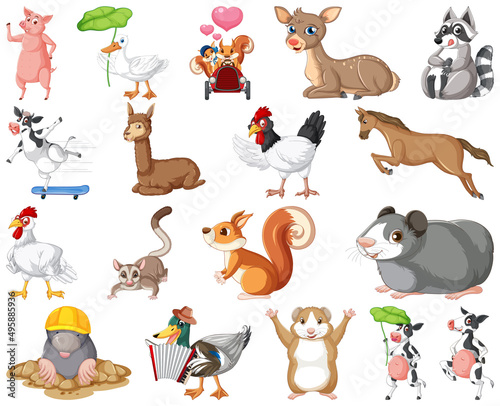 Set of animal cartoon character