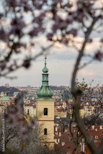 Beautiful landcape of Prague from Petrine, Czech Republic photo