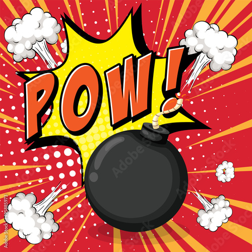 Abbreviation and facial expression retro comic banner design