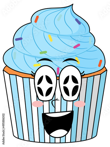 Cupcake with blue cream