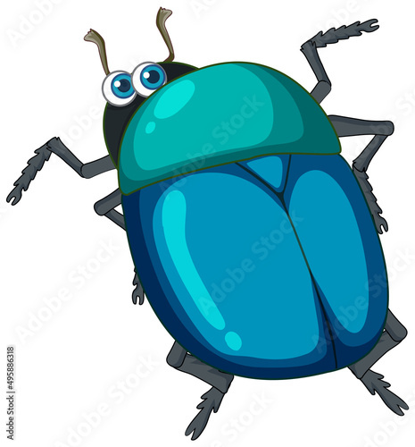 A beetle cartoon character isolated