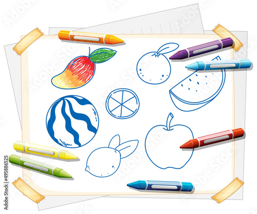 Colouring book template for kids