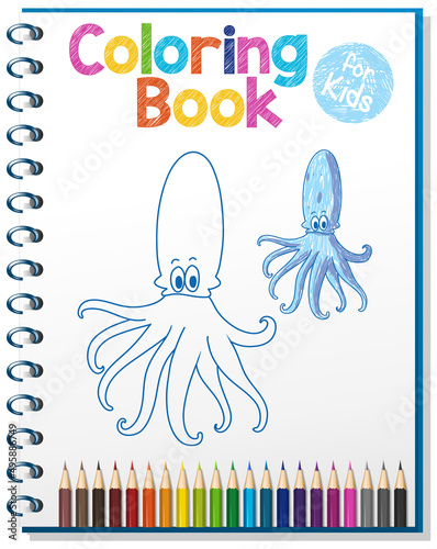 Coloring book worksheet for kids