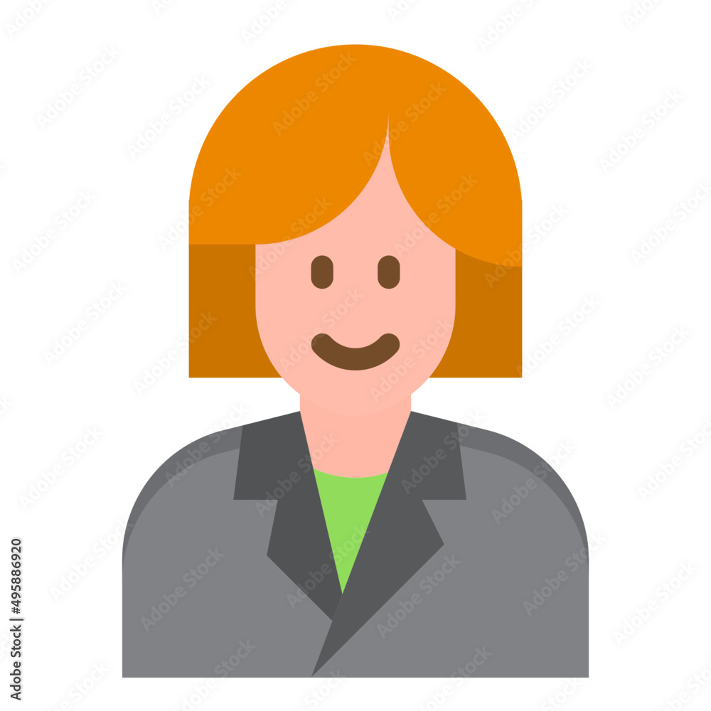 office worker flat style icon office worker flat style icon