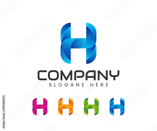Modern letter h logo design. 3d letter modern and creative design Free Download Modern letter h logo design. 3d letter modern and creative design - GFXLoad