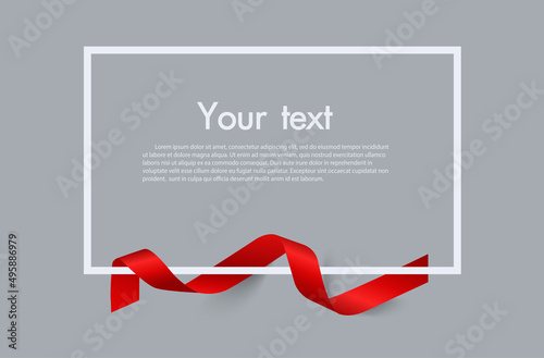 Frame and border of Red ribbon, template elements use for aniversary card , presentation or celebrate card ,Vector design