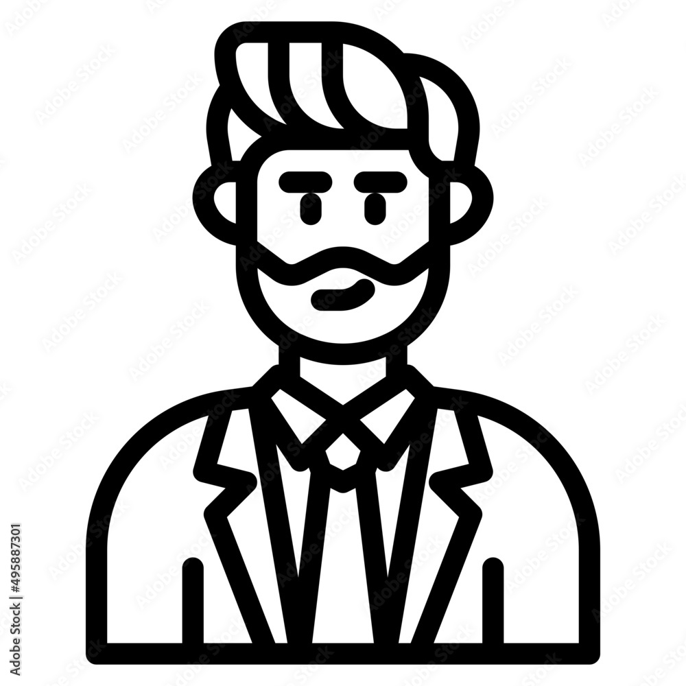 businessman outline style icon