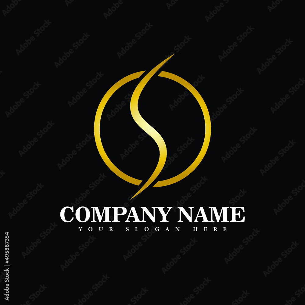Fototapeta premium Simple and minimal letter s logo design Premium Vector