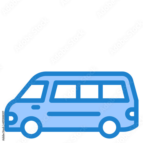 minibus blue style icon