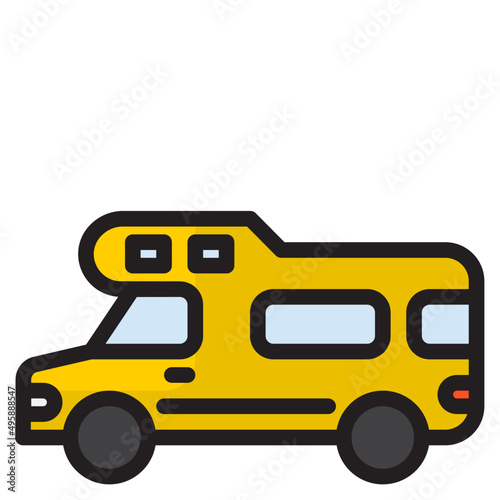 campervan color line style icon