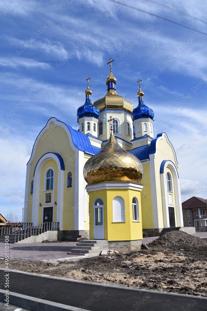 Orthodox church in the town of Dibrova, Ukraine,
